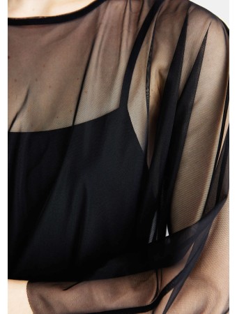 Contrast Bib silk shirt