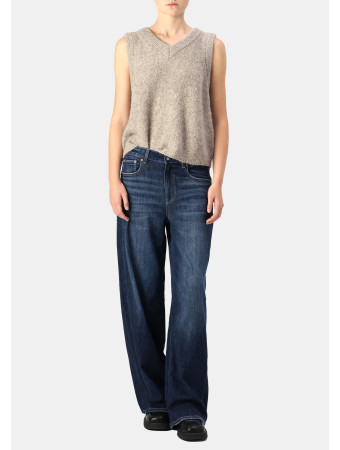 SUPER HIGH RISE BAGGY WIDE LEG - Laisvo kirpimo džinsai