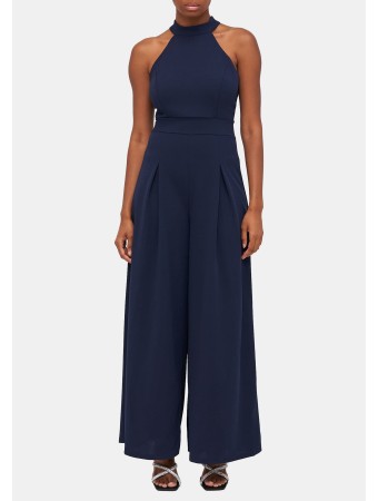 LEILA HALTER NECK WIDE LEG - Kombinezonas - navy blue