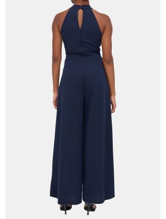 LEILA HALTER NECK WIDE LEG - Kombinezonas - navy blue