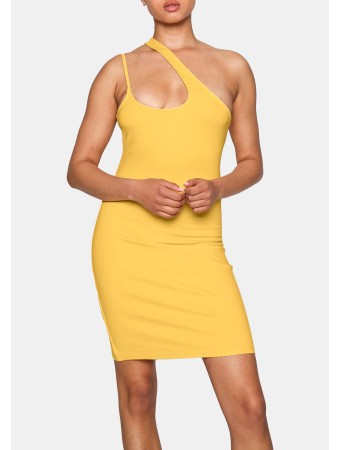 Orange Asymmetrical One Shoulder Mini Dress!