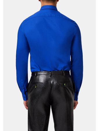 FORM SKINNY FIT BLUE LACE PANEL SHIRT