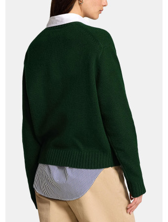 POLO BEAR WOOL CASHMERE SWEATER - JUMPER - MOSS AGATE
