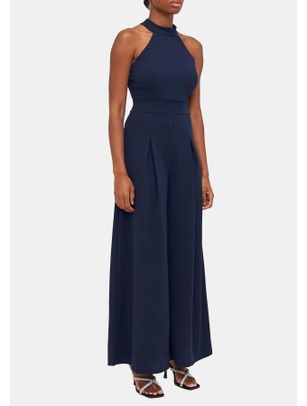 LEILA HALTER NECK WIDE LEG - Kombinezonas - navy blue