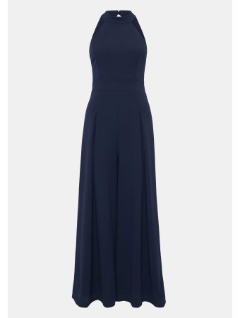LEILA HALTER NECK WIDE LEG - Kombinezonas - navy blue