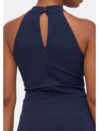LEILA HALTER NECK WIDE LEG - Kombinezonas - navy blue