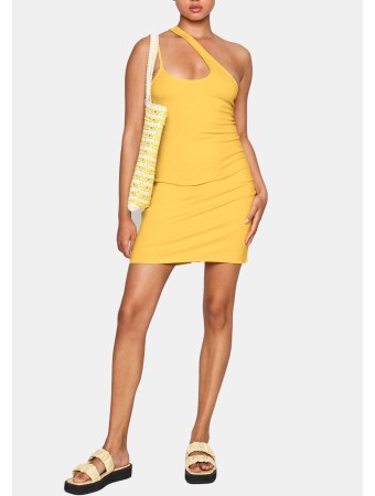 Orange Asymmetrical One Shoulder Mini Dress!